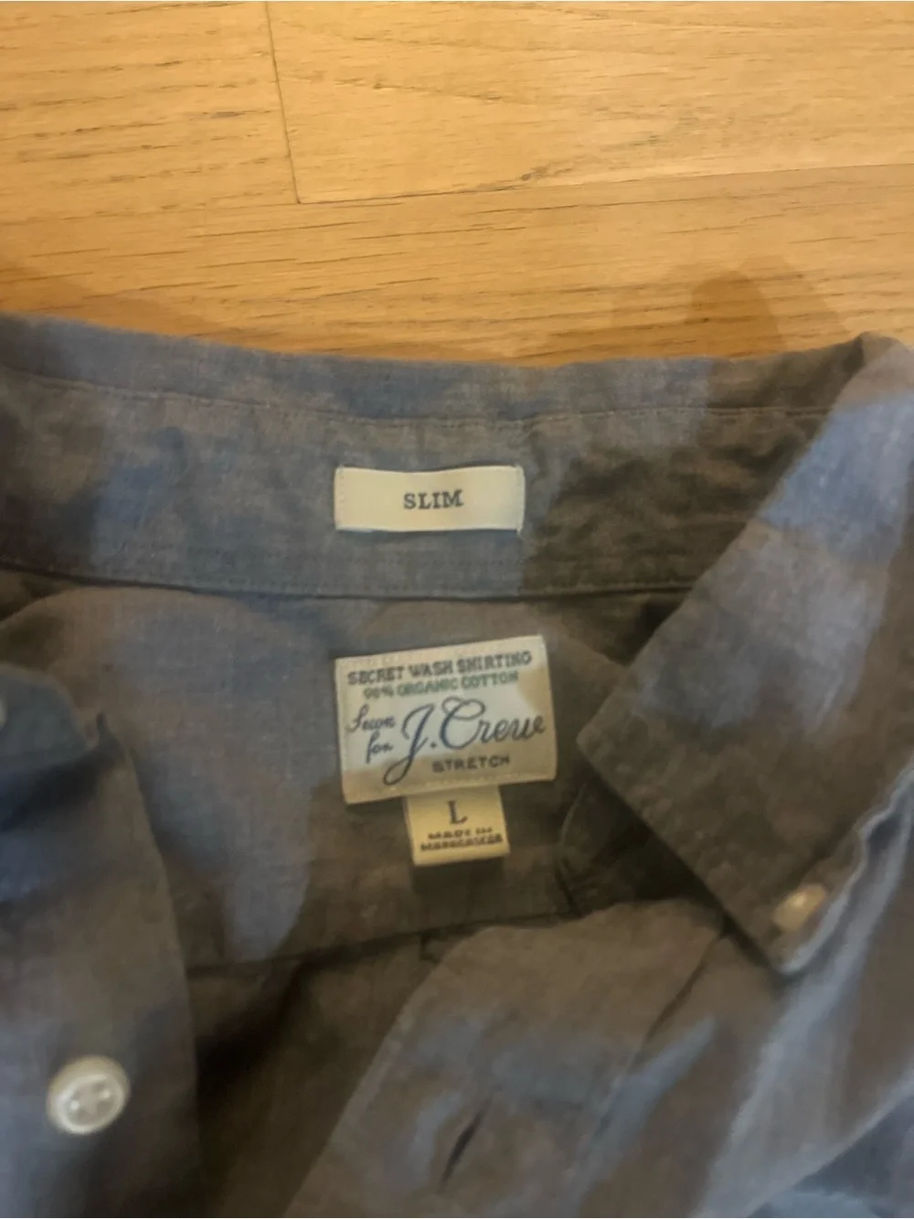 J. Crew Men's Chambray Button-Down Shirt in Slate Blue